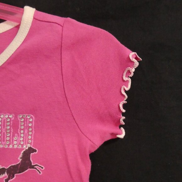 COWGIRL HARDWARE | size 4 | Running Wild Cowgirl Hardware Pink Graphic Tee - Picture 6 of 15
